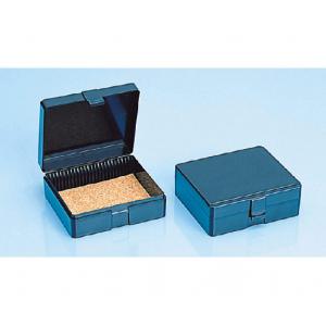 プレパラートボックス　２５枚用 |||プラスチック製　フタ　黒  