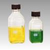 ねじ口角びん（デュラン）　赤キャップ付　ISOねじ　100mL [017230-1001A]
