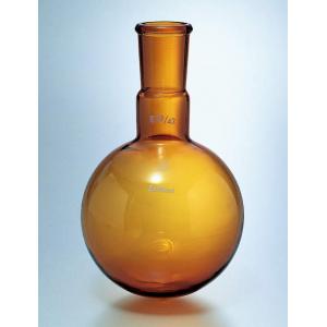 透明摺合せ丸型フラスコ　茶色 |||３００ｍｌ　栓２４／４０  
