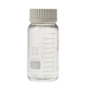 柴田　ねじ口瓶広口ＧＬＳ－８０ |||５００ｍｌ　白キャップ付  