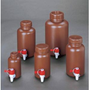 ポリ広口茶色瓶　ケミカルコック付 |||５Ｌ  